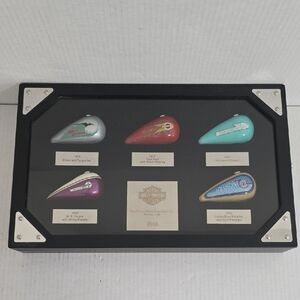 Harley-Davidson Collectible Fuel Tanks In Display Case